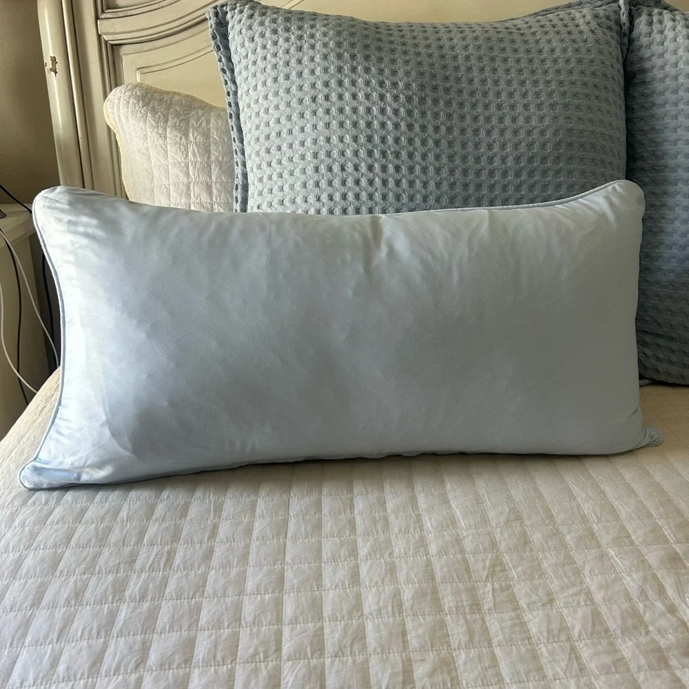 “J” appliqué lumbar pillow 18x24